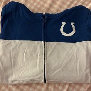 Blue and White Zip-Up Jacket